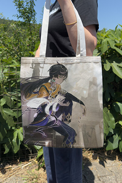 ZipZap Sethos Genshin Impact V1 Double-Sided Canvas Print Tote Bag Anime Bag