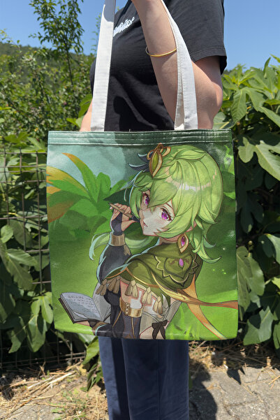 ZipZap Collei Genshin Impact V5 Double-Sided Canvas Print Tote Bag Anime Bag