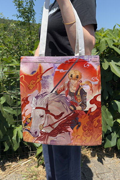 ZipZap Thoma Genshin Impact V3 Double-Sided Canvas Print Tote Bag Anime Bag