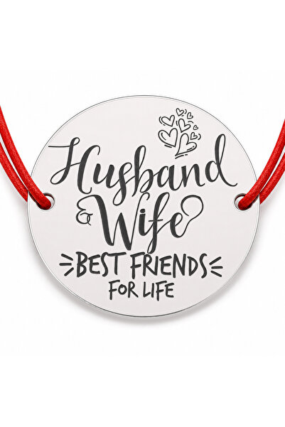 Simoshop Brățară argint 925 cu bănuț Husband and Wife, șnur reglabil — cadou