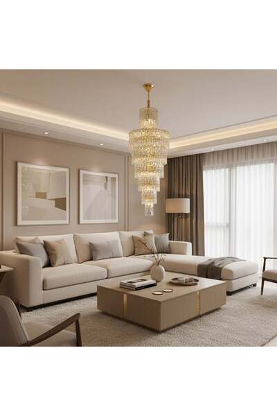 OEM FALL Regalis Crystal Chandelier, 29xE14, D80 cm, Χρυσό, Μέταλλο και Κρύστ...