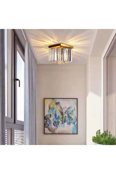 OEM MARTINEZ Linear Luxe Crystal Πολυέλαιος, Διάμετρος 35cm, 4x E14, Χρυσό γυ...