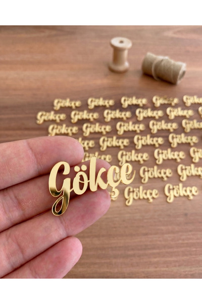 ih ihra Tek isim koruma jelatinli Pleksi Isim Etiket 4cm Isimli Gold - 25 Adet