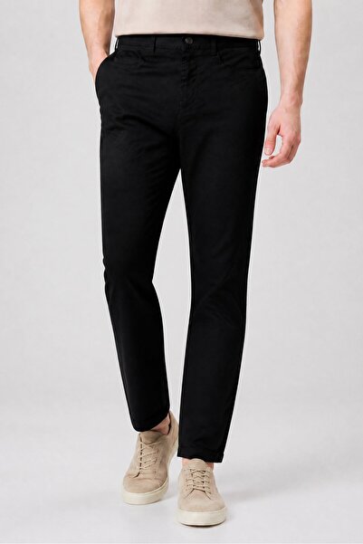 STEEL & JELLY بنطال تشينو سادة بقصّة Slim Fit للرجال، أزرق داكن