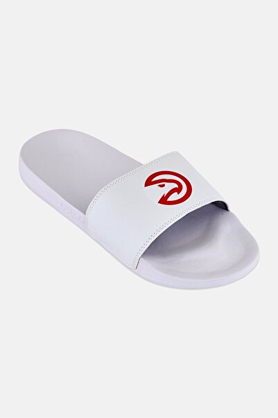 iSlide Men Atlanta Hawks Primary Logo Slip On Slides, White