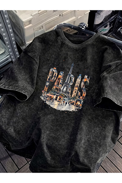 Pink Sky Unisex Oversize Vintage Washed Street Style Μόδα του δρόμου Βαμβακερ...