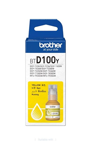Brother BTD100Y Yellow Sarı 5.000 Sayfa Şişe Mürekkep DCP-T430-T530-T730-T830...