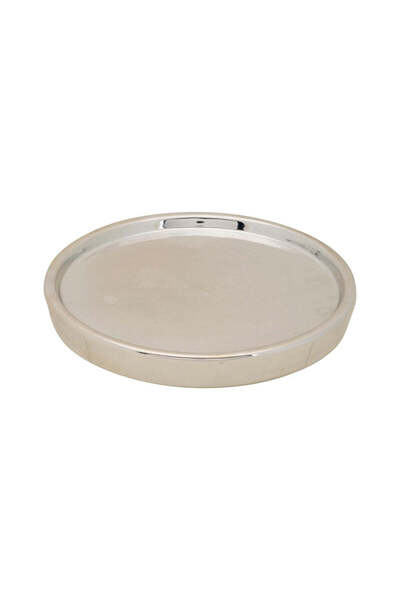 Cosy & Trendy Tavă decorativă argintie Ø18.5 x 2.2 cm din ceramică Rotundă Co...