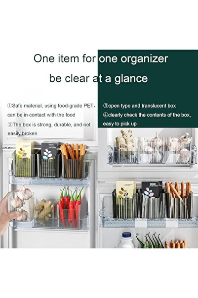 TERRIFI 2 Pcs Kitchen Organizer Bins, Clear Make Up Container, Stackable Stor...