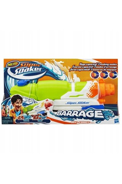 Nerf Pistol cu apa Super Soaker Barrage, 2,4 L, verde si alb, 54 cm
