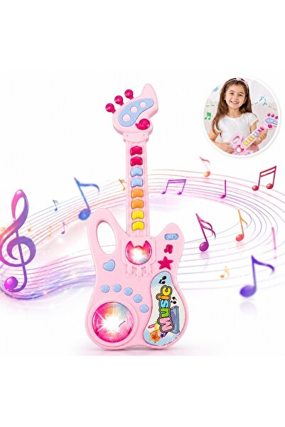 Velaris Chitară interactivă pentru copii, roz, 36x13.5x3cm, muzicală, cu lumini