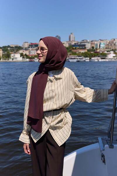 Şalland Cupra Silk Shawl Plum