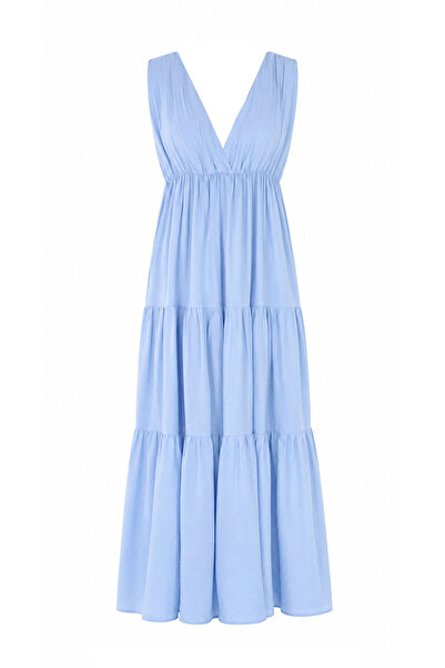Noa&Noa V-Neck Lined Long Dress Baby Blue