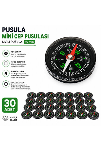 Labolist Compass - Mini Pocket Compass - Liquid Compass 40 mm - 30 Pieces