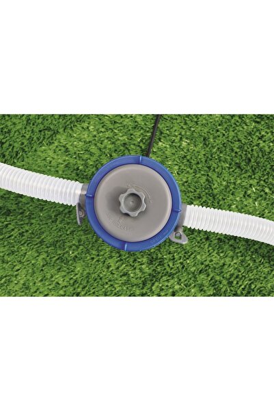ATS Pompă de filtrare a apei pentru piscină exterioară, ATS, 330 galoane, cu 2 furtunuri, culoare gri