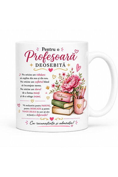 Generic Brand Cana Personalizata pentru Profesoara – „Pentru o Profesoara Deo...