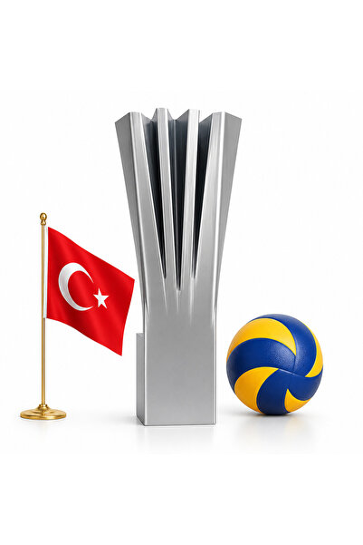 UĞUR MOBİLYA VNL Voleybol Kupası Gümüş Boyasız Ödül Kupası