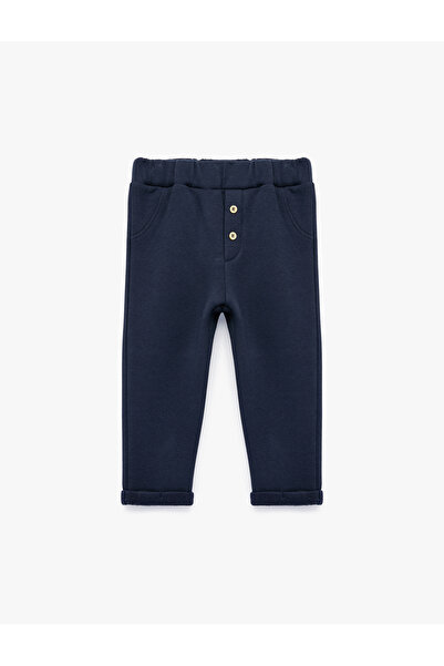 Koton Button Detailed Shirred Elastic Waist Sweatpants