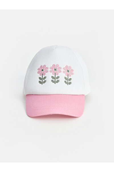 LC Waikiki Vizyon New Season Ecru Floral Baby Girl Cap Hat