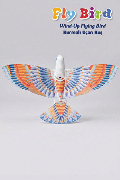 Kurmalı Uçan Kuş - Gerçekçi Kanat Çırpan Eğlenceli Açık Hava Çocuk Oyuncağı-Beyaz