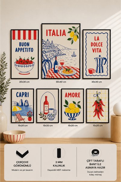 UNT 7-dijelni okvir u mediteranskom stilu | Limun | Maslina | Moderno | Itali...