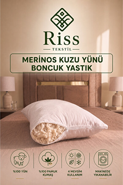 Riss Tekstil %100 Merinos Kuzu Yünü Dolgulu Boncuk Yastık ( 50x70cm /1250gr )