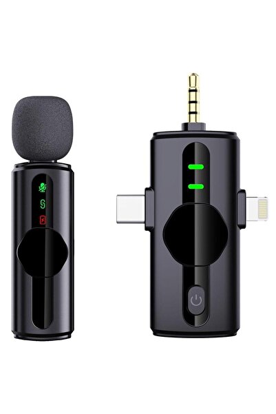 Platinet PLMM11 3-in-1 Wireless Lavalier Microphone, Black
