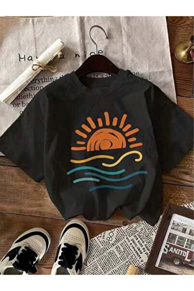 23ERVA Printed Pattern T-Shirt, Short-Sleeved Round-Neck Casual Top, Spring/S...