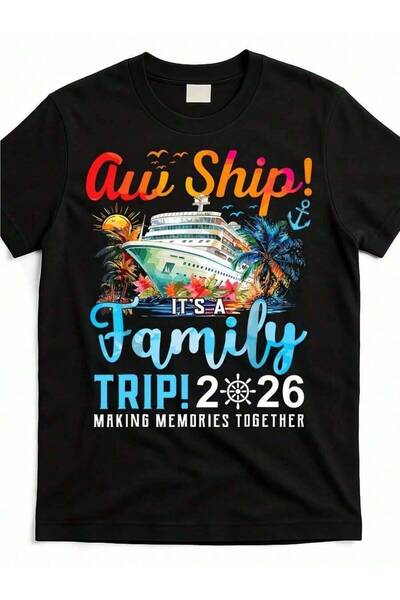 4CR أو-شيب! تي شيرت متناسق بتصميم "It's A Trip 2026" - قميص قطني للجنسين بتصم...