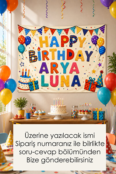 Vendini Kişiye Özel Doğum Günü Duvar Örtüsü Parti Örtüsü