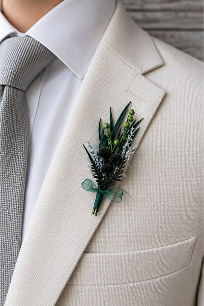 jujü Damat yaka çiçeği, damat cep çiçeği, yeşil yaka çiçeği, damat yaka iğnesi
