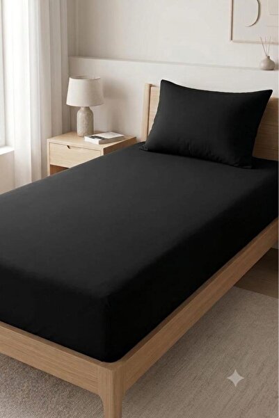 Çeyiz Diyarı Set cearșafuri elastice Bella Single 100x200 cm Negru