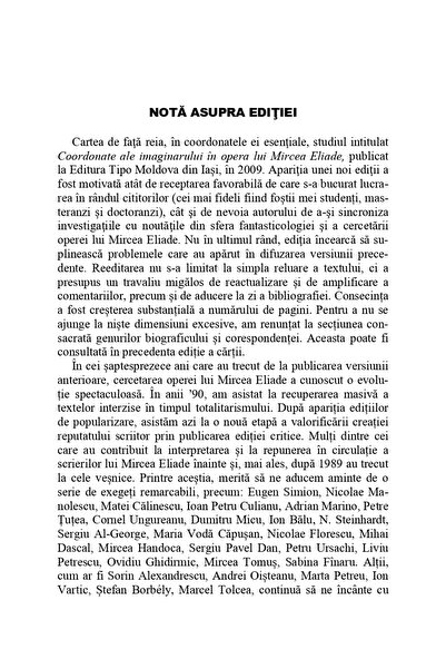 Editura Galaxia Gutenberg Coordonate ale imaginarului în opera lui Mircea Eliade