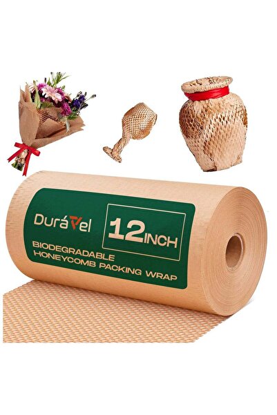 Duravel Honeycomb Cushioning Wrap Paper, Upgrade Perforated Kraft Packaging P...