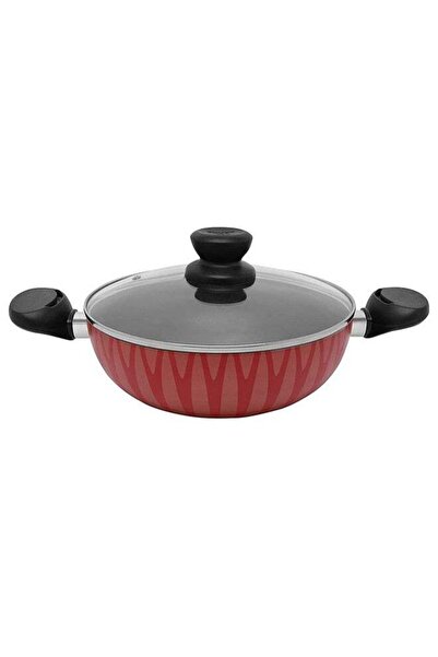 Trust Non-Stick Pro Aluminium Wok Pan With Lid Red/Black 28cm