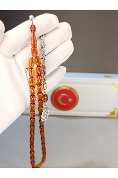 HALİL KOÇAK Honey-Colored Fire Amber Prayers Beads