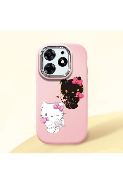 Hontinga Tecno Spark 10 Pro Compatible Case Camera Protector Pink Silicone Co...