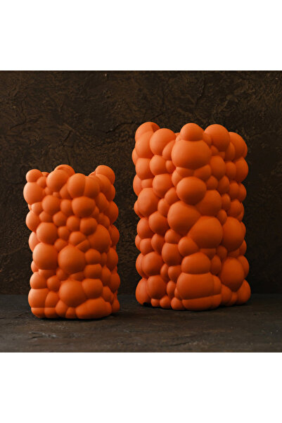 Generic Brand Mrlth-115-1005-2 Ceramic Bubble Vase - Orange