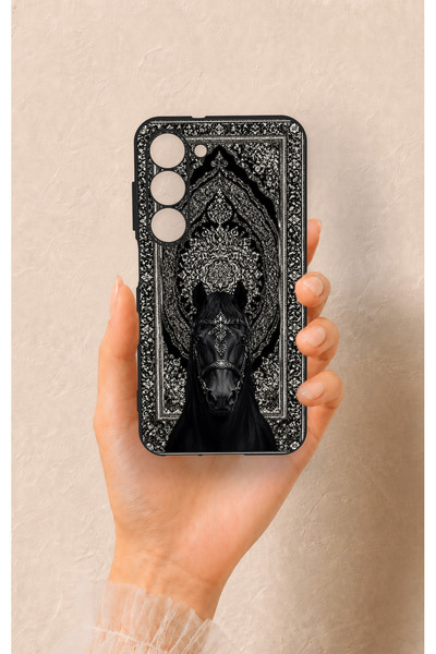 Vip Case حافظة سيليكون متوافقة مع هاتف سامسونج S23 بتصميم شكل حصان عرقي