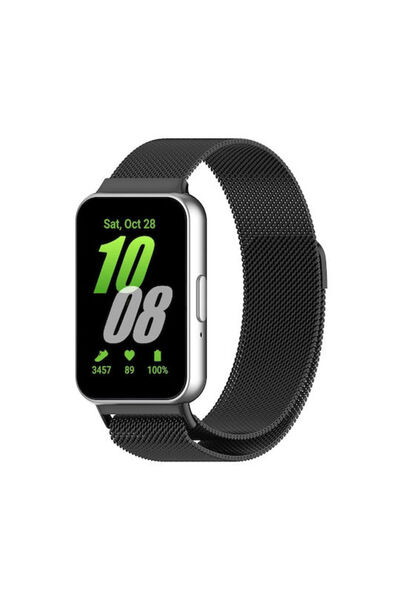 Techsuit Μαύρο λουράκι από ανοξείδωτο ατσάλι (Galaxy Fit3)