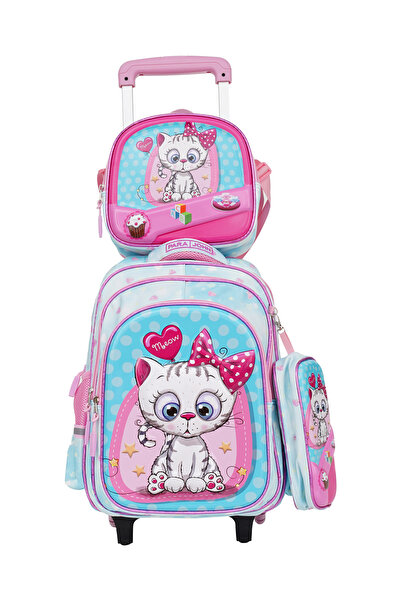 PARAJOHN Para John KiddyGo 16-Inch Kids Trolley School Backpack Set with Lunc...