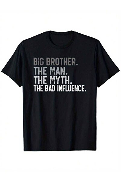 21JNRY تي شيرت Big Man Myth The Bad Influence For Brother ذو تصميم فضفاض جديد...