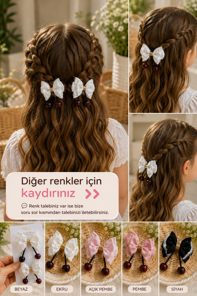 Nisankids Girl's Cherry Dangle Butterfly Hair Clip 2 Pieces