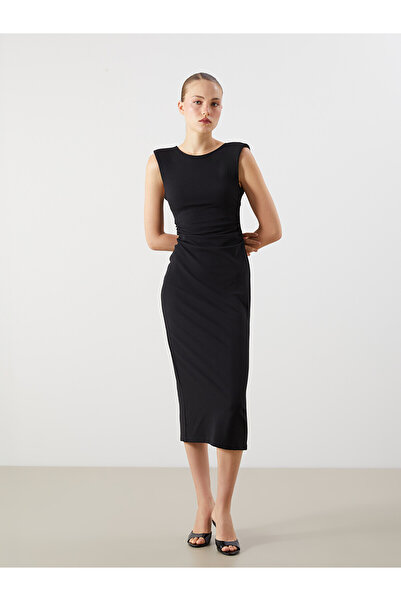 LC Waikiki Nevavm Backless Slit Midi Dress with a Difference