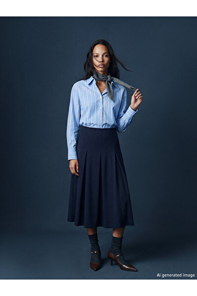 LC Waikiki Two Mt Shop Quality Pleated Skirt with Zipper at the Waist