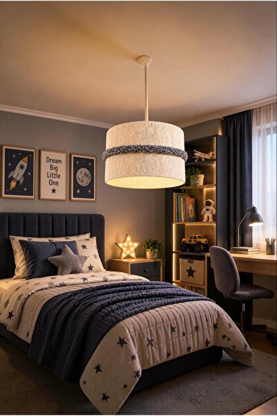 Elizim Home Lighting Bohem Modern Makrome Avize 25 cm – El Yapımı Yatak Odası...