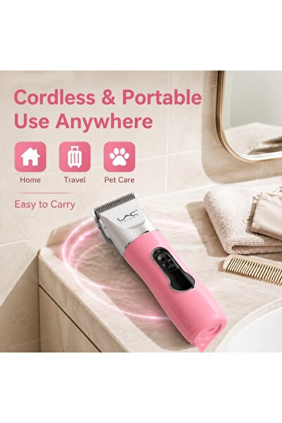 Generic Brand Pink Cordless Hair Clipper, Rechargeable Portable Electric Trim...