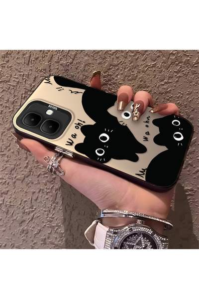 CHICASELUX Infinix Smart 10 Compatible High-Quality Fun Black Cat Printed Cas...
