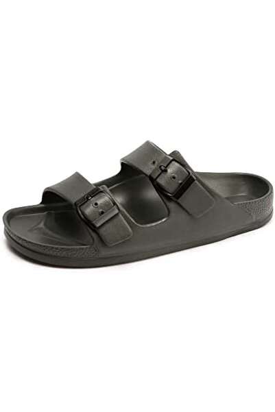 FUNKYMONKEY Women's Comfort Slides Double Buckle Adjustable EVA Flat Sandals ...