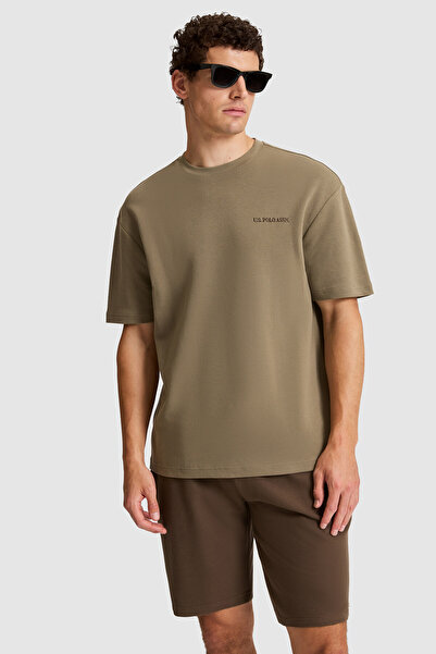 U.S. Polo Assn. Erkek Haki Comfort Fit Bisiklet Yaka Tişört 50326950-VR027
